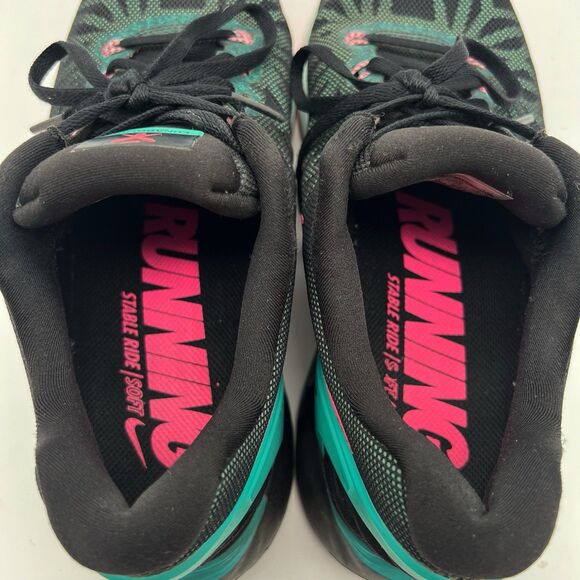 Nike Lunarglide 6 Women’s 8.5 Black Green Pink Running Shoe 654434-002 - Picture 12 of 14